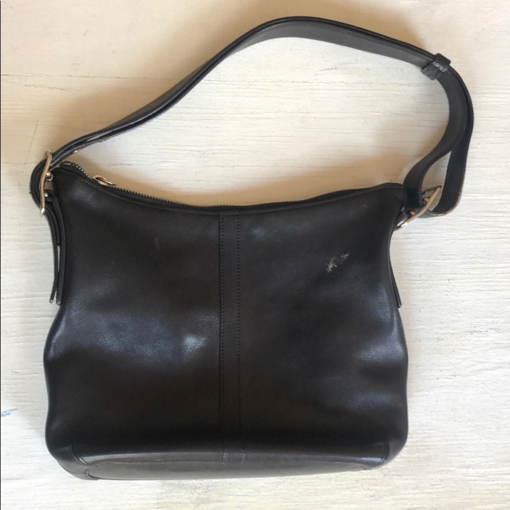 Black leather coach bag